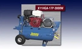 A blue jenny air compressor with a honda engine A blue jenny air compressor with a honda engine